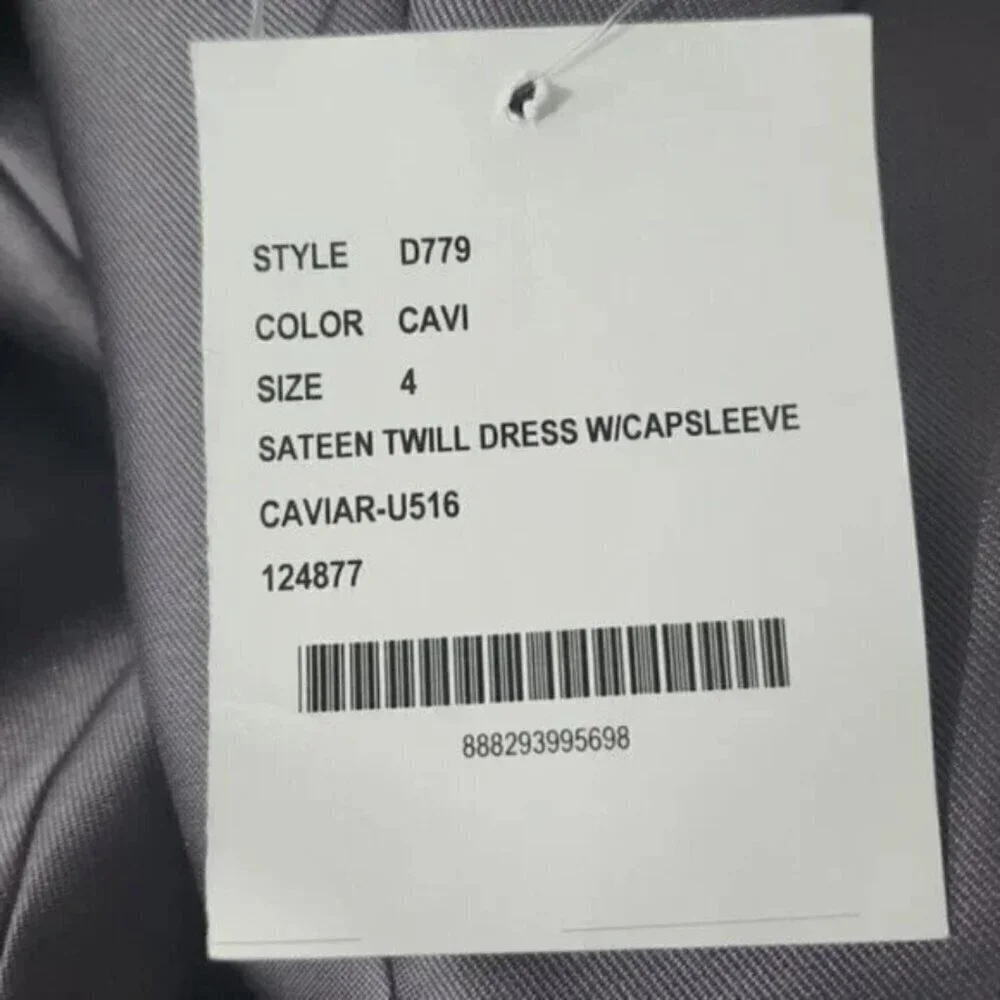 2/$50 Alfred Sung Caviar Sateen Twill Cap Sleeve Dress Size 4 – Elegant - Picture 6 of 7